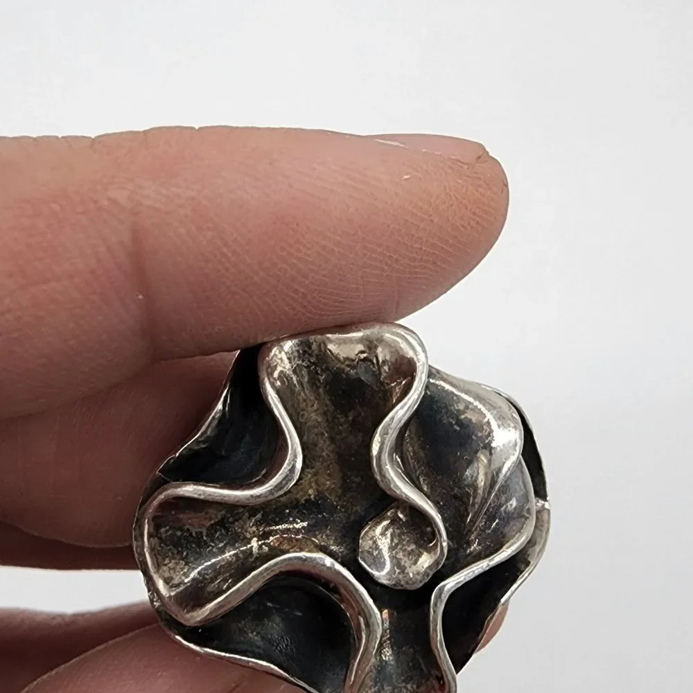 Stunning Retired Vintage Silpada Sterling Silver Blooming Flower Ring Size 6 - Picture 4 of 5